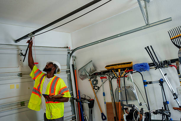 Professional Garage Door Panel Replacement technician working in Honeoye Falls, NY